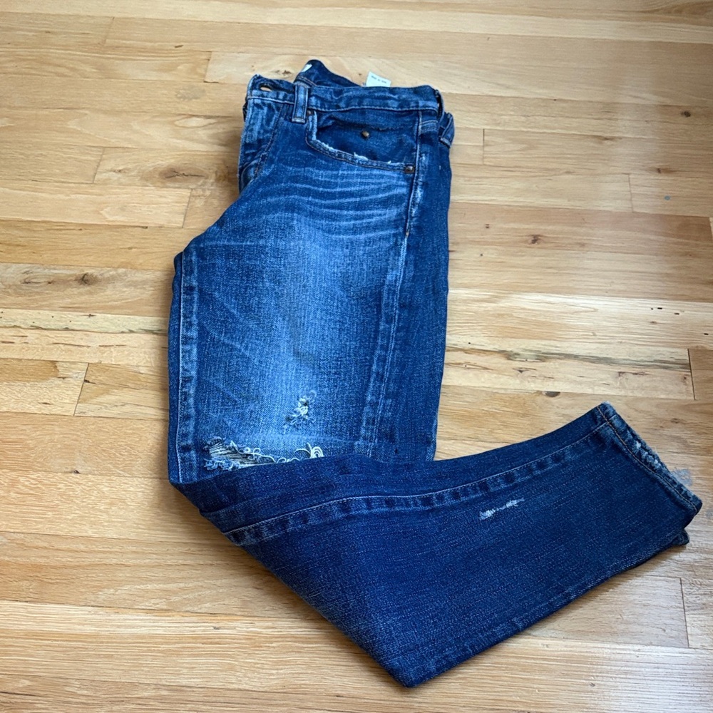 Moussy Dark Blue Distressed Jeans Size 25
